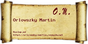 Orlovszky Martin névjegykártya